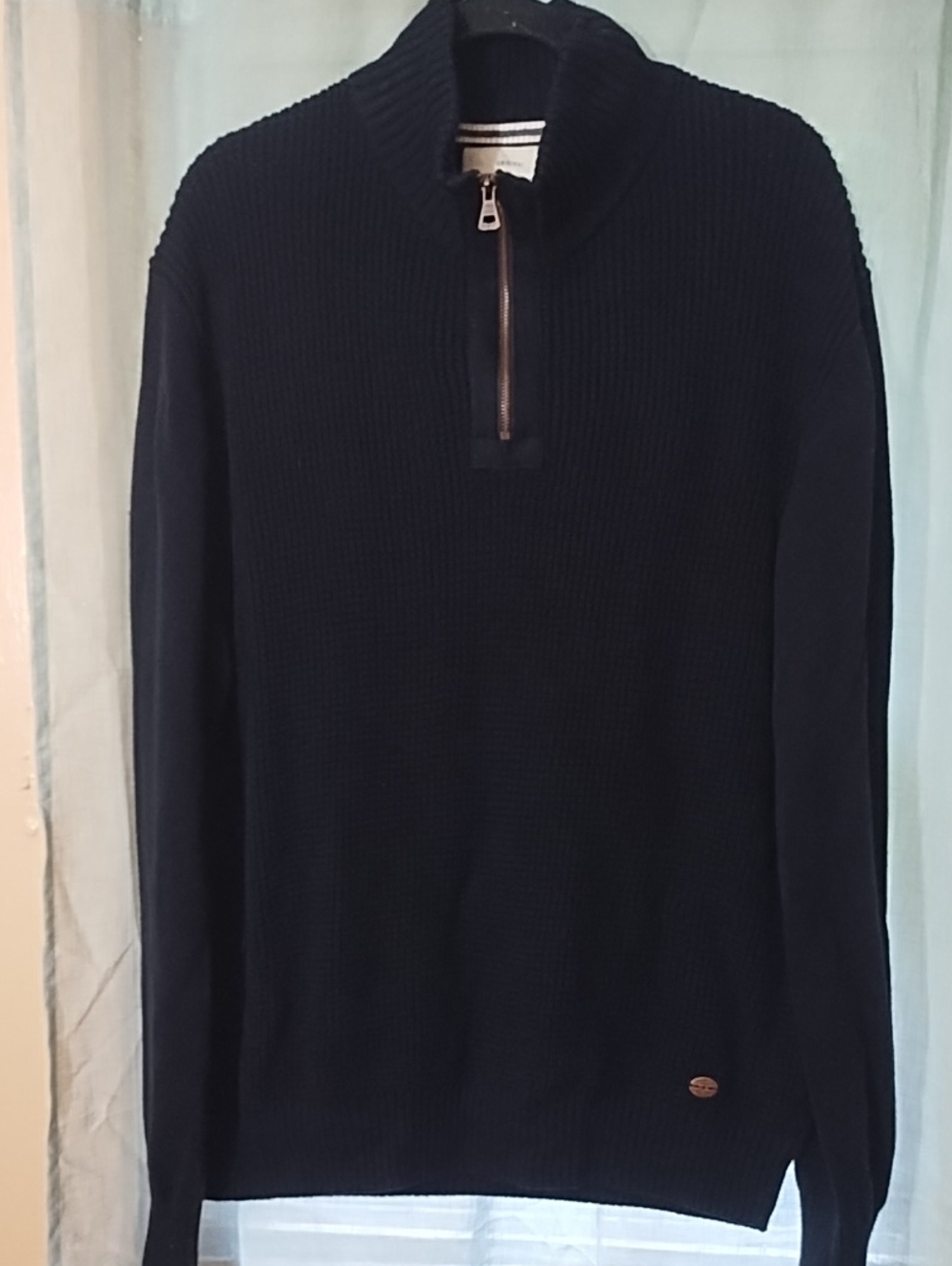 Weatherproof Black Half-Zip Holiday Knit Sweater XL Very Nice.